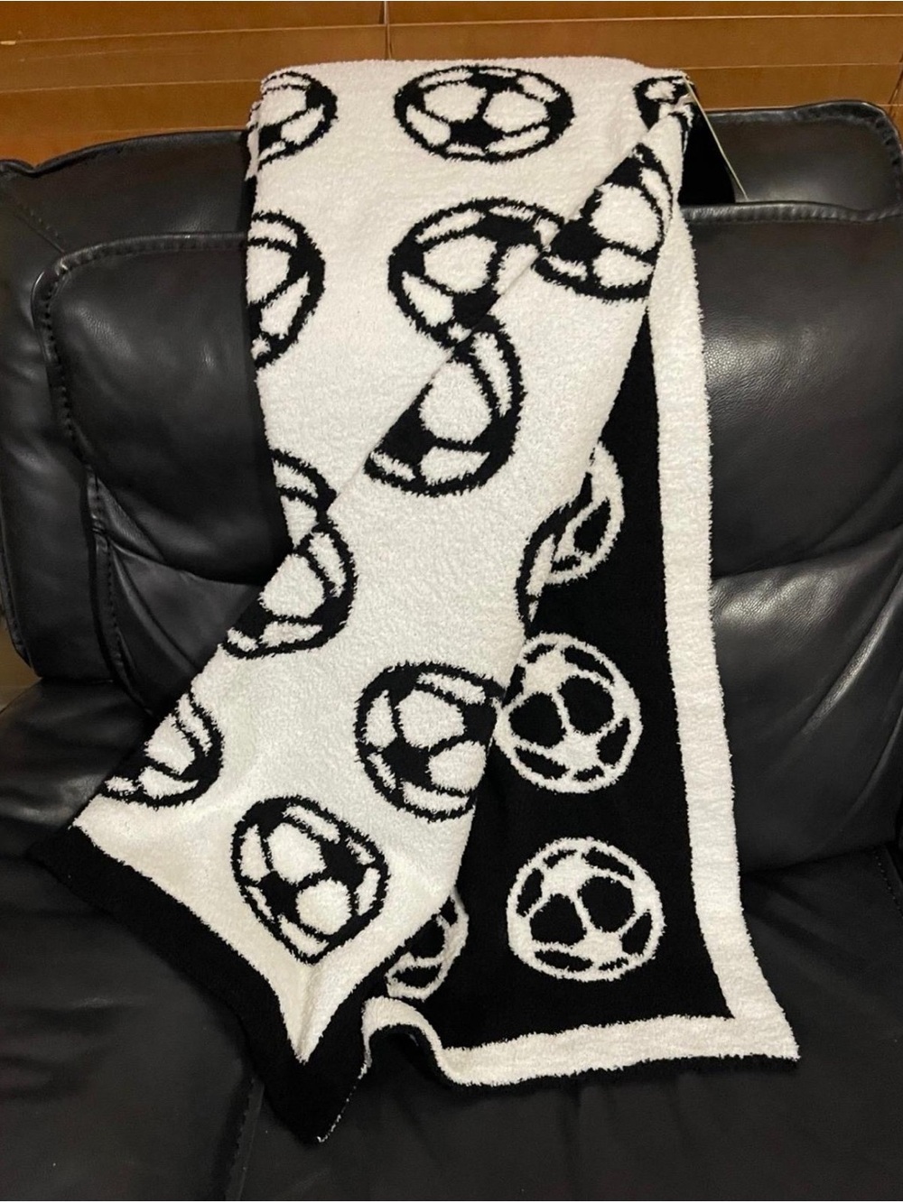 Soccer Ball Throw - GAME ON Soccer Ball Feather Yarn Throw - Soccer Throw